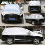 Universal Half Car Cover Waterproof Outdoor Cover Oxford Sun Rain Uv Protection Dustproof Snowproof Car Body Cover for SUV Sedan