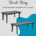 Tomaino-Plastic garden Table and 6 Chairs Set-With Extendable Extension, - Image 5