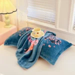 2pc/set Milk Fleece Winter Thickened Pillowcase Bedding Coral Fleece - Image 6