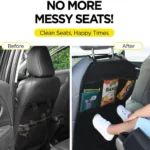 Car rear seat cover with 3 pocket storage pockets, waterproof seat protector, car seatback protector, dirt and scratch resistant - Image 4