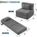 Folding Sofa Bed Single Size Convertible - Image 2