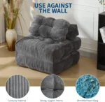 Folding Sofa Bed Convertible Sleeper Chair with Pillow Foldable - Image 2