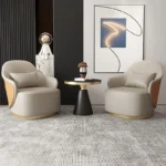 Light Luxury Rotating Single Sofa Chair Italian Design Hotel Club - Image 2