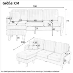 Living Room's L-shaped Corner Sofa with Armchair 3-seater - Image 4