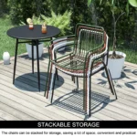 Wrought Iron Coffee Tables and Chairs Casual Outdoor Tables and Chairs Combination Suitable for Coffee Shop Balcony Courtyard - Image 6