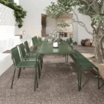 Table Set Green Metal Outdoor - Image 6