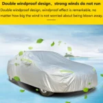 Car Cover, All-season Waterproof Breathable Auto Body Full Protective Cover Dust Proof, Snap-On Windproof Belt, 192"x74"x61" - Image 2