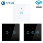 GERMA Smart Home Wireless Touch Switch Led Light Lamp 433MHZ Remote Control Glass Screen Wall Panel