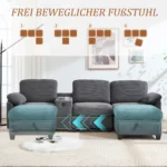 Sofa With Comfort Foam. Equipment: Removable Center Console (2 Cup Holders + Storage Space), USB-C Port, Side Pocket - Image 4