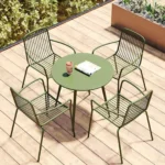 Wrought Iron Coffee Tables and Chairs Casual Outdoor Tables and Chairs Combination Suitable for Coffee Shop Balcony Courtyard