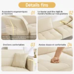 2-in-1 Adjustable Sofa Bed – Two Seaters With Velvet Cover, Folding Armrests - Image 3