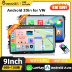 Podofo 9"Carplay 2Din Car Radio for Skoda GOLF VW PASSAT B6 MAGOTAN VARIANT PASSAT Car Audio Android Auto GPS Mirror Link BT FM