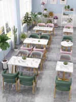 Light Luxury Modern Restaurant Furniture Set Cafe Bench Seating Fast Food Restaurant Tables And Chairs Set - Image 6