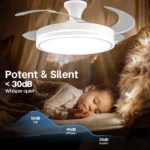 Invisible Fan Light Retractable Blade Ceiling Fan With Light Remote Control - Image 4