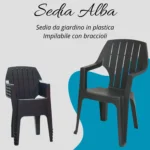 Tomaino-Plastic garden Table and 6 Chairs Set-With Extendable Extension, - Image 4