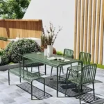 Table Set Green Metal Outdoor - Image 3