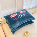 2pc/set Milk Fleece Winter Thickened Pillowcase Bedding Coral Fleece - Image 3