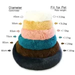 40-90cm 6 Sizes Round Pet Bed for Large Dog Bed Super Soft Cat Bed Plush Dog House for Medium Dog House Winter Warm Sleeping - Image 6