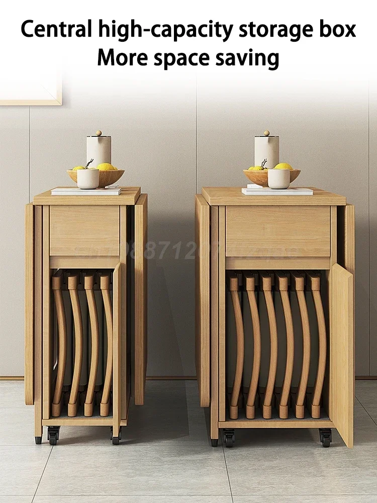 kf-S8c3a04ccffb44921bcd5711946ddabbbk To Save Space Movable 1.3m Wood Table With 0/2/4 - Image 1