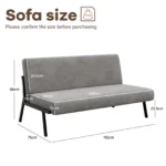 2 Seater Fabric Sofa Modern Scandinavian Style - Image 2