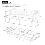 Two-seater multifunctional sofa bed with bed function, adjustable backres - Image 4