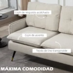 2-Seater Living Room Sofa with 4 Cushions Armrest - Image 4