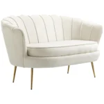 Seater Sofa, Upholstered Loveseat with Arms, Velvet, Up to 150kg,