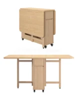 To Save Space Movable 1.3m Wood Table With 0/2/4 - Image 2