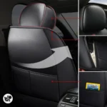 Car Seat Covers Full Set Leather, Car Seat Protectors, Fit for Peugeot 208, 2008, 308, 3008, 508, 5008, 206, 307 - Image 4