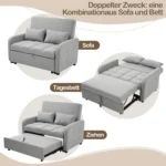 Multifunctional folding sofa bed, adjustable back part - Image 3