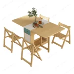 Foldable Dining Table for Small Household, Movable Combination Set
