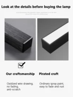 Black chandelier square bedroom lamps living - Image 4