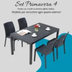 Tomaino-4-seat Plastic Table and Chairs Set for Outdoor - Image 4