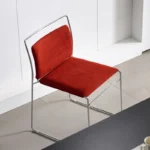 Modern Home Stackable 2-pack Dining Chairs with Steel Frame