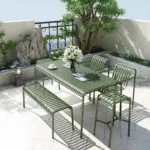 Table Set Green Metal Outdoor - Image 5
