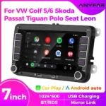 7" 2 Din HD Car Media Video RDS Airplay Car Radio CarPlay Android Auto Stereo Audio For Volkswagen/Seat/Skoda/Passat/Golf/Polo