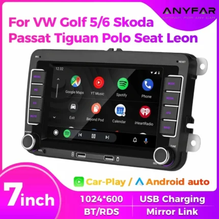 7" 2 Din HD Car Media Video RDS Airplay Car Radio CarPlay Android Auto Stereo Audio For Volkswagen/Seat/Skoda/Passat/Golf/Polo