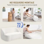 2-Seater Sofa Upholstered in Shearling 142 cm - Image 4