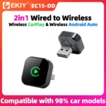 EKIY Wireless CarPlay Dongle Wireless Android Auto Adapter 2in1 Car Intelligent Systems AI Smart Box For Car With Wired CarPlay