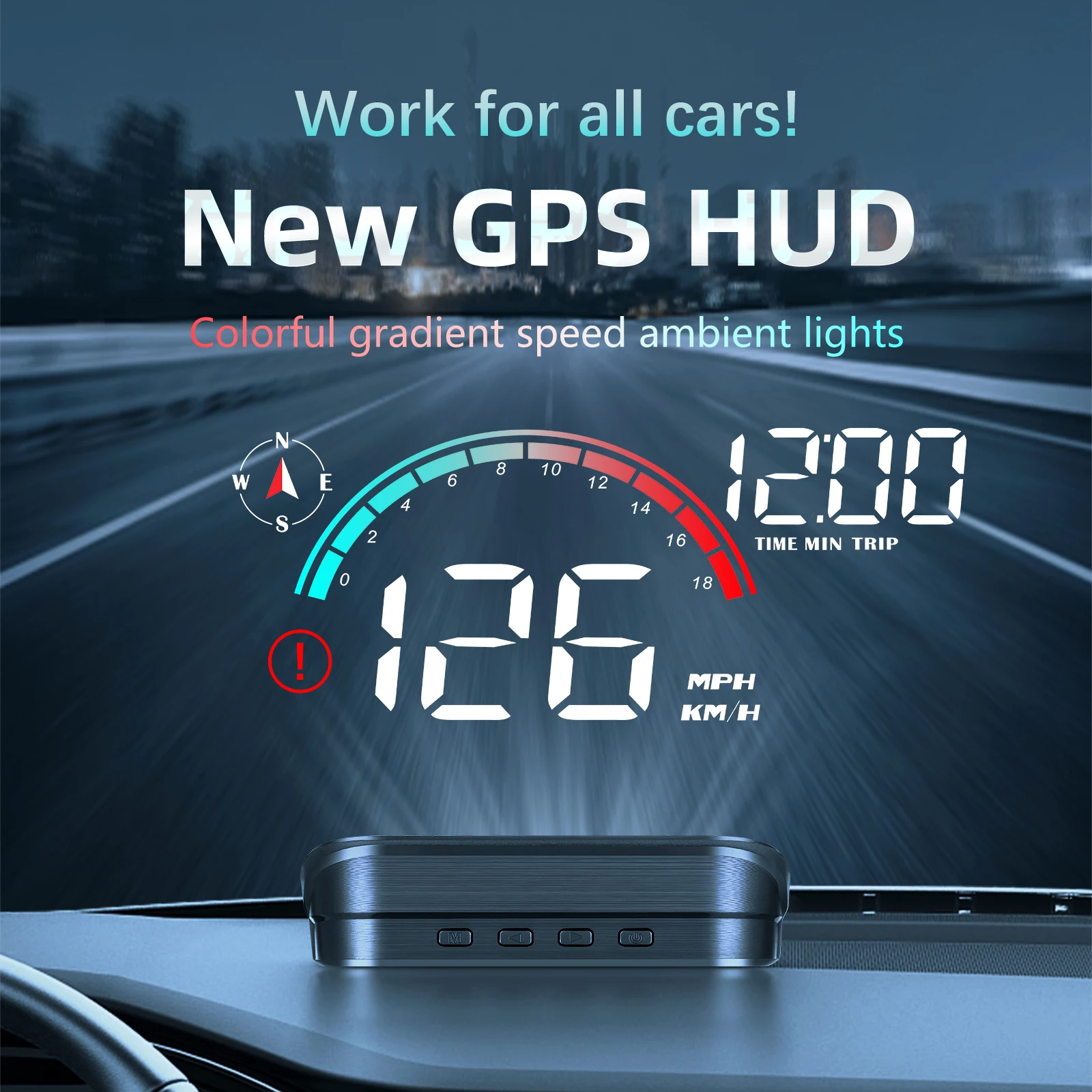 kf-Sd7b2fe275bf44d18a906dc2913ea5096u M22 Car HUD Head Up Display Universal Digital GPS Speedometer HD LCD Projection On Glass Windshield Projector for All Cars - Image 1