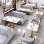 Light Luxury Modern Restaurant Furniture Set Cafe Bench Seating Fast Food Restaurant Tables And Chairs Set - Image 2