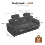 Patbrela Sofa Corduroy Modern 3-seater Comfortable - Image 5