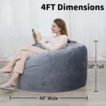 Giant Bean Bag Chair with High-Rebound Memory Foam - Image 4