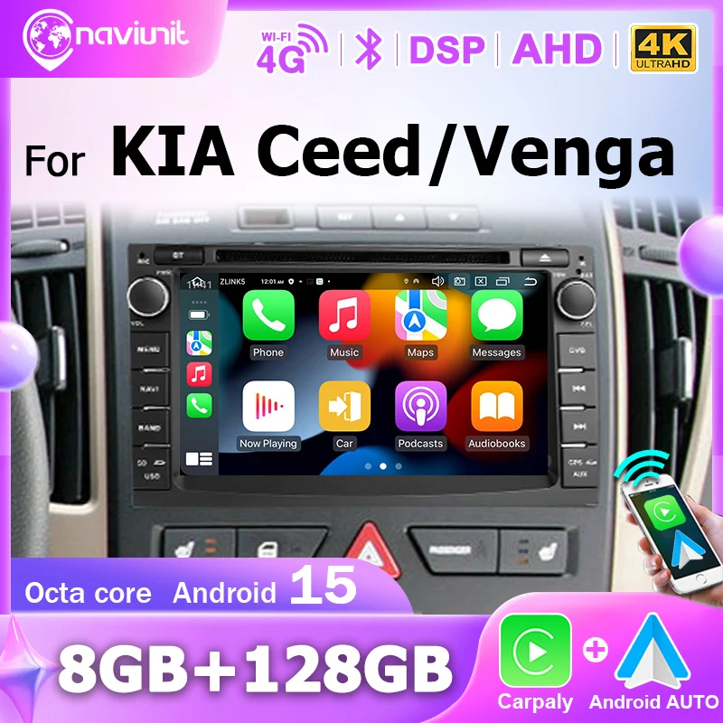 kf-Sf0cc36b1522b4546b47ef3ecb794f22fE 7'' Car Radio Android 15 Auto Wireless CarPlay 2 Din Multimedia player For KIA Ceed Venga 2010-2016 Bluetooth autoradio stereo - Image 1