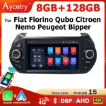 7" Screen Android 15 Auto Carplay Bluetooth Car Radio for Fiat Fiorino Citroen Nemo Peugeot Bipper 2015-2019 Multimedia Player