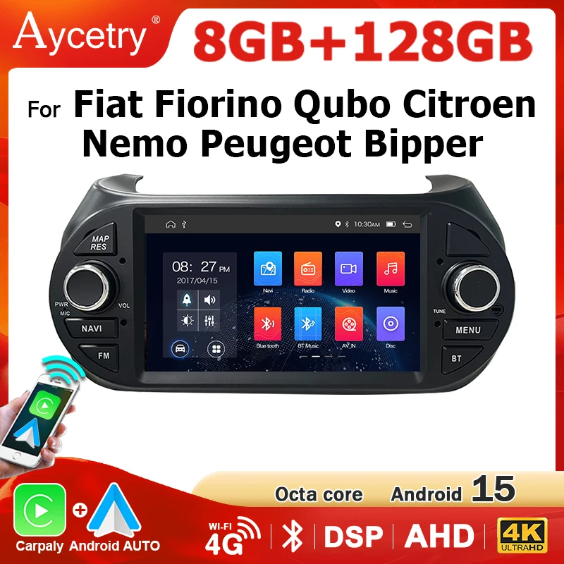 kf-Sf7fc961ddd544a1184bc3ca8d0e33042R 7" Screen Android 15 Auto Carplay Bluetooth Car Radio for Fiat Fiorino Citroen Nemo Peugeot Bipper 2015-2019 Multimedia Player - Image 1