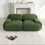 Sofa with Curved Armrests and Non-slip Bottom