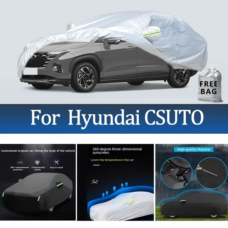 kf-Sf935e08a5390470eb6e7094b9c52678cd For Hyundai CSUTO Car Cover Outdoor Protection Covers Snow Sunshade Waterproof Dustproof Exterior UV Car Accessories - Image 1