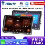 Hikity 2Din9 "Car Radio Carplay Touchscreen Player Mirrorlink GPS for VW Passat Golf MK5 MK6 Jetta T5 EOS POLO Touran Seat Sharan