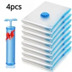 4PCS Vacuum Storage Bags For Clothes,Quilt ,Bedding,80% Save Space,Storage Vacuum Seal Packet,Folding Compressed Organizer Bags